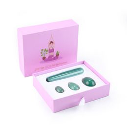 Jade Yoni Egg Massage Wand Gift Boxes Set Natural Stone Drill Aventurine Ball Kegel Exercise Tool Pelvic Floor Muscle Vaginal Health Care