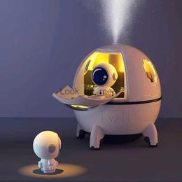 Humidifiers New Astronaut Air Humidifier 220ml Electric Ultrasonic Aroma Essential Oil Diffuser Colourful LED Light USB Mist Sprayer Gifts YQ230926