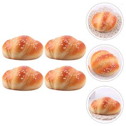 Party Decoration 4 Pcs Simulated Bread Po Props Fake Ornament Model Cake Simulation Realistic Food Sesame Baby