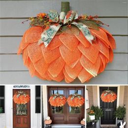 Decorative Flowers Halloween Pumpkin Wreath Decor Thanksgiving Front Door Decoration Outside Holiday Party Hanging Ornaments Supplies