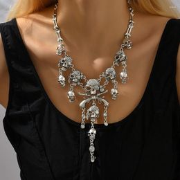 Choker Vintage Gothic Rhinestone Skull Necklaces For Women Creative Punk Hiphop Statement Necklace Party Holiday Jewelry Gift