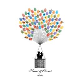 Other Event Party Supplies Party Favor Customized 50x70cm Air Balloon Wedding Tree Unframed Canvas Painting Fingerprint Signature Guest Book With Ink 230926