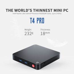 Mini PCs Beelink T4 Pro Mini PC Intel Celeron N3350 Up to 2.4GHz Windows 10 Desktop 4GB64GB 2.4/5.8GHz WiFi BT4.0 Dual 4K Display 230925