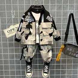 Clothing Sets 2023 Autumn Baby Clothes Children teen Boys Sport Letters jacket Pants 2Pcs sets Active Kids outfit 2 12 years 230925