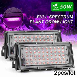 Grow Lights 2pcs Phytolamp For Plants LED Grow Light Full Spectrum Plant Seeds Phyto Lamp 50W AC 220V Flowers For Decoration Indoor Ourdoor YQ230926