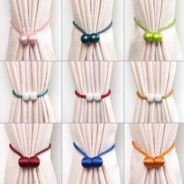 Hooks Magnetic Curtain Clip Room Accessories Pearl Ball Curtains Holder Buckle Rope Tieback Home Decor Hanging Tie Back Holdback