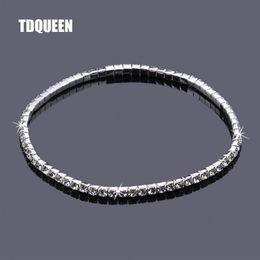 Crystal Rhinestone Anklets Silver Plated Stretch Bridal 1 Row Single Anklet AnkleBracelet Foot Chain Party Accessories for Women228y