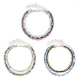 Choker 5 Pieces Colourful Beaded Necklace Set Bohemian Style Neck Jewellery Seed Beads Gift For Women And Girls