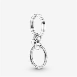 100% 925 Sterling Silver Moments Charm Key Rings Fit Original European Charm Dangle Pendant Fashion Women Wedding Jewellery Accessor235o