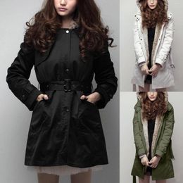 Women's Trench Coats Women Hooded Winter Coat Fashion Soft Thick