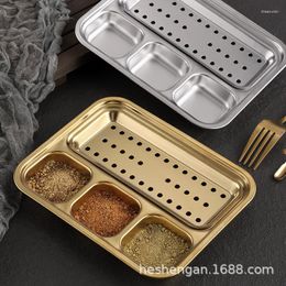 Plates 304 Stainless Steel Oil Philtre And Separated Seasoning Tray University Dining Plate