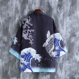 Men's Vests Yukata Haori Men Japanese Kimono Cardigan Samurai Costume Clothing Jacket Mens Shirt 230925
