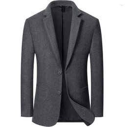 Men's Wool Men Blends Coats Autumn Winter Blazer Jackets Mens Suit Business Woolen Casual Trench Coat Male