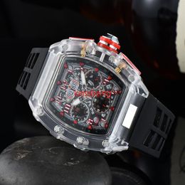 Fashion Style Luxury Sport Quartz Business Transparent Silicone Watch Man Calendar Wristwatch Date Models Brand New251z