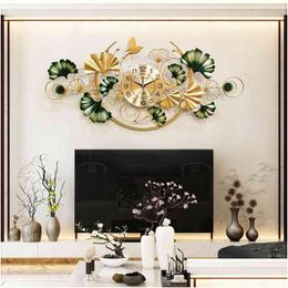 Wall Clocks Silent Gift Idea Modern Design Clock Home Decoration Digital Quartz Large Living Room Metal 210401 Drop Delivery Garden D Otzoq