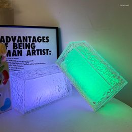 Night Lights Ice Cake Shape Colourful LED Light USB Charging Built-in Battery Portable Cool Atomphere Table Lamp