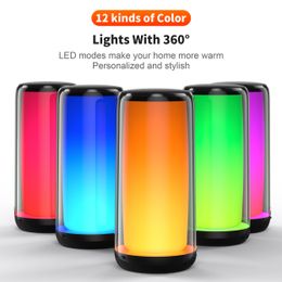 Portable Bluetooth Speaker 12 kinds Colour lights Night Light Atmosphere Lamps 57MM Loudspeaker QERE Multiple Connexion modes