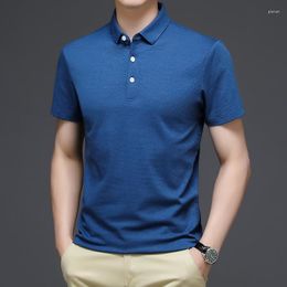 Men's Polos Summer Polo Shirts High Quality Short Sleeve Solid Color Business Casual Simple Classic Male T-shirts Plus Size 4XL