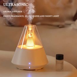 1PC Creative Volcanic Shape Humidifier, Aromatherapy Humidifier, Intelligent Remote Control USB Desktop Aromatherapy Atmosphere Light