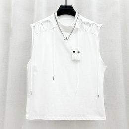 Men's T Shirts 2023 Summer Fashion Casual For O-neck Sleeveless Shirring T-shirt Solid Colour Loose Tops Men Korean Tide 21F3710