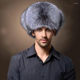 Berets Winter Men Women Warm Soft Bomber Hats Russian Ushanka Hat With Ear Flap Pu Leather Fur Trapper Cap Earflap