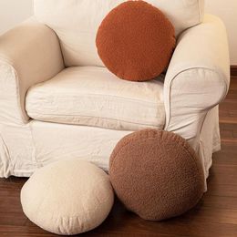 Pillow Nordic Home Round Throw Modern Solid Color Stuffed Plush Sofa Chair Decorative Soft Office Waist