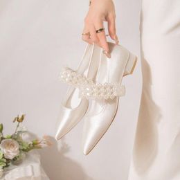 Dress Shoes White Flower Pumps Arrival Womens Silk Wedding Bride High Heels Platform For Woman Ladies Party