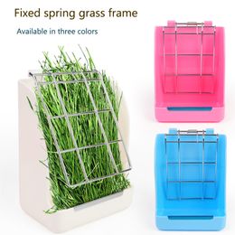 Small Animal Supplies Rabbit Feeder Holder Hay Feeding Dispenser Container For Guinea Pig Animals Hanging Cage Fixed Food Basin 230925