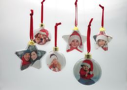 Sublimation Christmas Ornaments Round Ball Shape Personalised Custom Consumables Supplies Hot Transfer Printing Mterial Xmas Gift