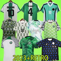 Nigeria 2023 RETRO SOCCER JERSEYS WOMEN 18 19 22 23 24 Nigerian Men Football Shirts OKOCHA KANU BABAYARO UCHE WEST 94 96 98 Training Shirts