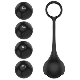Masturbators Glans Trainer Penis Extender Cock Ring 4 Ball Heavy Weight Hanger Stretcher Enlargement Silicone Dumbbell Sex For Men 230925