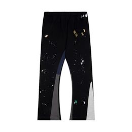 Hot Sale Mens Jeans Black Pants Fashion Classics Galleries Depts Sweat Speckled Letter Print Men's Women's Couple Loose Versatile Casual Pants Straight Top Quality