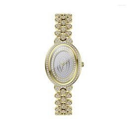 Wristwatches 2023 Diamond Women Watches Gold Watch Ladies Quartz Wrist Rhinestone Women's Bracelet Female Gift
