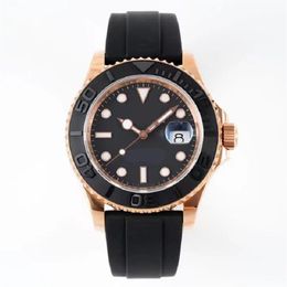 SWISS automatic watches for men YachtMaster luxury mens watch 18k gold top brand water resistant wristwatch black dial rubble role233T