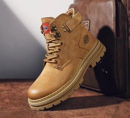 Combattimento della caviglia Avvolgimento in pelle genuina piattaforma di boot da booties casual designer laceo-up stivale in gomma a basso tallone stivali da lavoro da lavoro per esterni 521 ies s