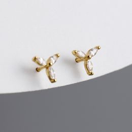 925 Sterling Silver Fashion Cute Flower Stud Earrings for Women Chic Simple Sweet Girl Party Versatile Petal Jewellery Gift