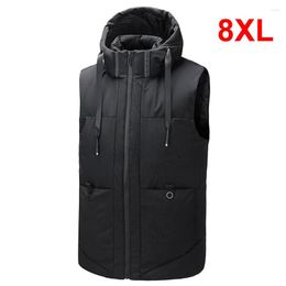 Men's Vests Winter Vest Men Fashion Sleeveless Jackets 8XL Plus Size Solid Color Autumn Thick Coat Male Big