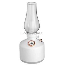 Humidifiers Vintage Lamp Ultrasonic Humidifier Aromatherapy Essential Oil Diffuser USB rechargeable Air purifier Retro Aroma Diffuser YQ230926