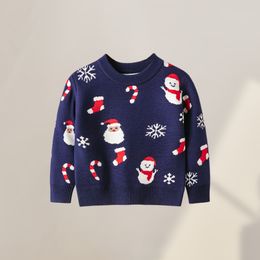 Kardigan Dzieci szydełkowe luźne dzieci dzieci zima gruby sweter długi rękaw swobodny świąteczny styl ekip