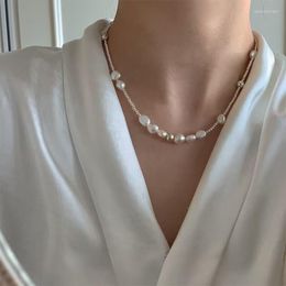 Choker Silver Color Pearl Necklace For Women Girl Baroque Irregular Beads Jewelry Birthday Gift Wholesale