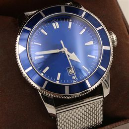 Super Ocean Heritage 42 A1732124 BA61 154A Blue Dial Japan Miyota Automatic Mens Watch Ceramic Bezel Stainless Steel Band Watches 312P