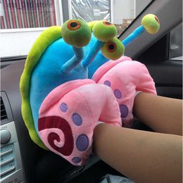 Indoor Gary Warm Lovers Slippers Women Creative Snail Cotton Furry Slides House Plush Soft Unisex Shoes Large Size High 820f