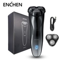 Electric Shavers ENCHEN Blackstone3 Electric Razor Shaver 3D Triple Blade Floating Shaving Machine IPX7 Washable USB Rechargeable Beard Trimmer 230925