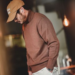 Men's Sweaters Maden Men's Turtleneck Vintage Solid Colour Basic Sweater High Collar Warm Winter Pullover Simple Fashion Casual Wear 230923