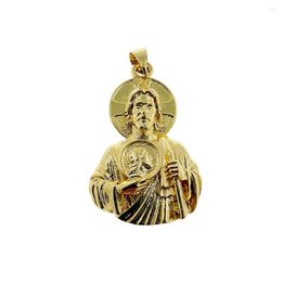 Pendant Necklaces Fashion Medal Cross Jesus CZ Zircon Metal Amulet Religious Necklace Keychain Accessories For Women Men Jewellery Making