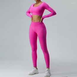 Active Sets Antibom Yoga Set Women's Seamless T-shirt Honey Peach Hip Lift Pants Gym Suits