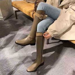 Motorcycle Boots Small Fragrant Wind Knee Women Autumn Winter Tall Tube Knight Boots220820