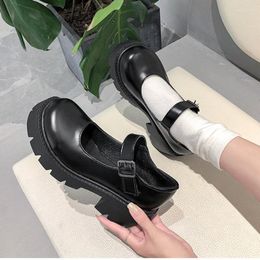 Dress Shoes Women Buckle Platform Marry Janes Lolita Thick Bottom Women's Pumps Female Fashion Ankle Boots Leather Japanese Booties