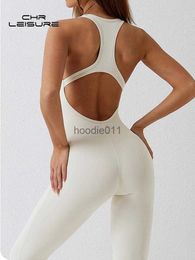 Women's Jumpsuits Rompers CHRLEISURE Seamless Push Up Sexy Gym Jumpsuit Women 2023 Fitness High Waist Skinny Bodysuit Women Coquette Sport Overalls L230926
