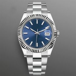 Men Relogio Watch 41mm Sapphire Blue Baton Smooth Mens Watches Automatic Mechanical Selfwinding montre de luxe Luxury Watch Oyster183n